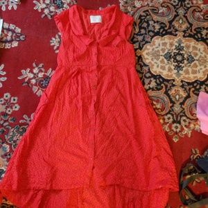 Red hi low dress